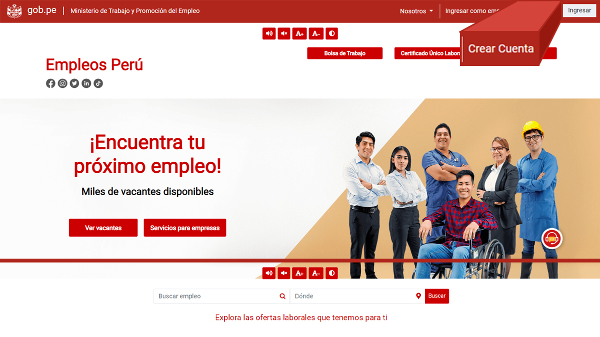 Cómo registrarse en Empleos Perú paso a paso