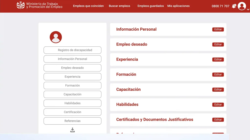 Guías de Empleos Perú crear perfil