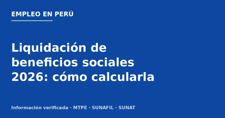 Liquidación de beneficios sociales 2026: cómo calcularla