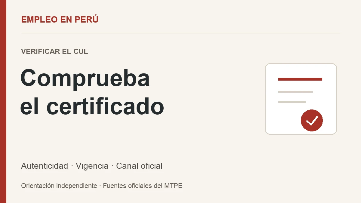 Verificar CUL: validar el certificado en Empleos Perú